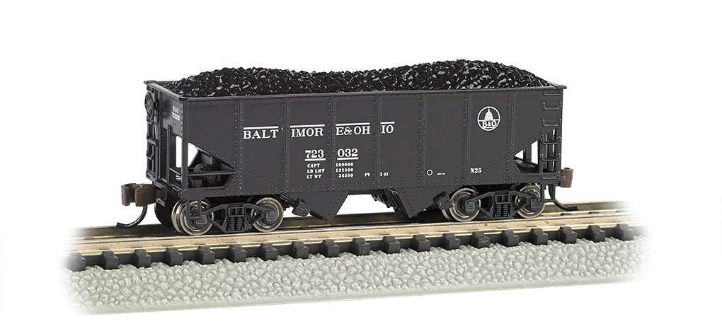 Bachmann 19553 N Scale Baltimore & Ohio 55-Ton 2-Bay Open Hopper w/Load #723032