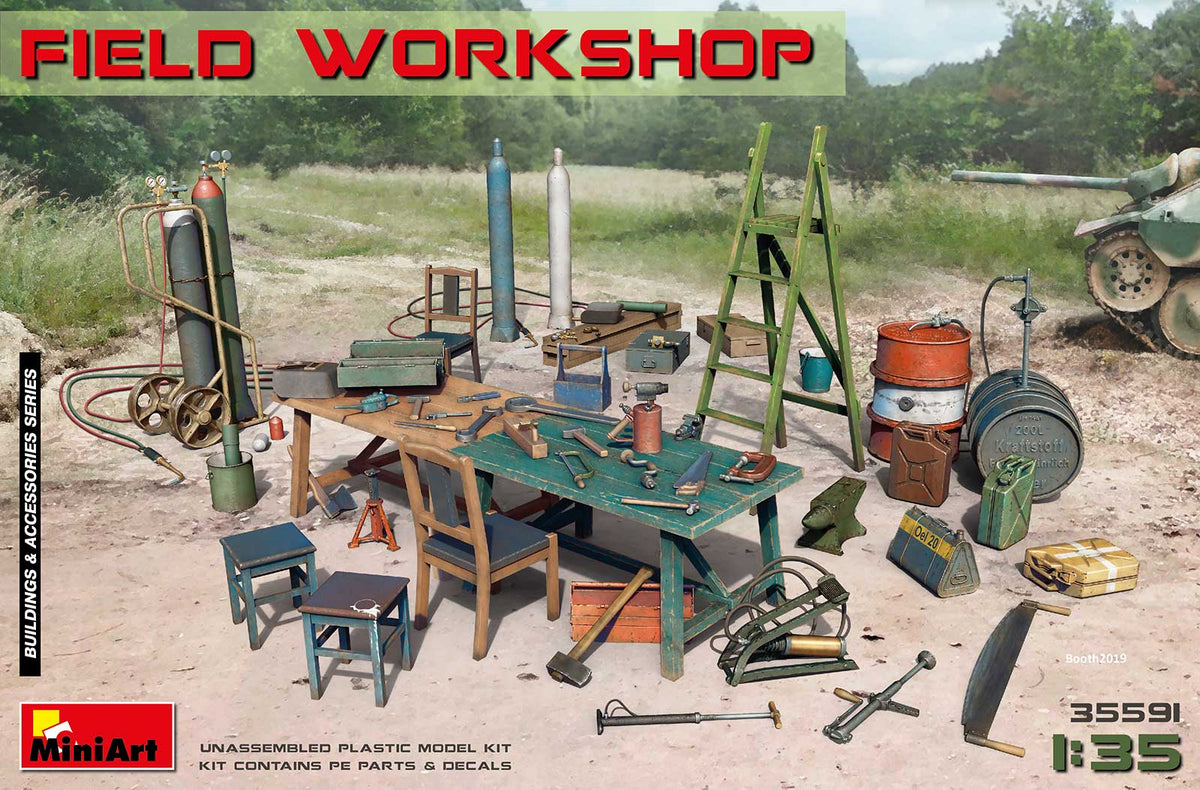 MiniArt 35591 1:35 Field Workshop Equipment & Tools Set Plastic Kit