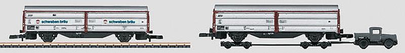 Marklin 82558 Z German Federal Railroad DB Sliding Wall Boxcar Set