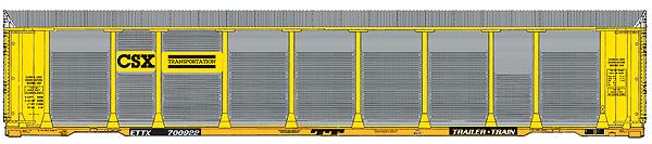Walthers 920-101405 HO Scale CSX 89' Tri-Level Auto Carrier #700922