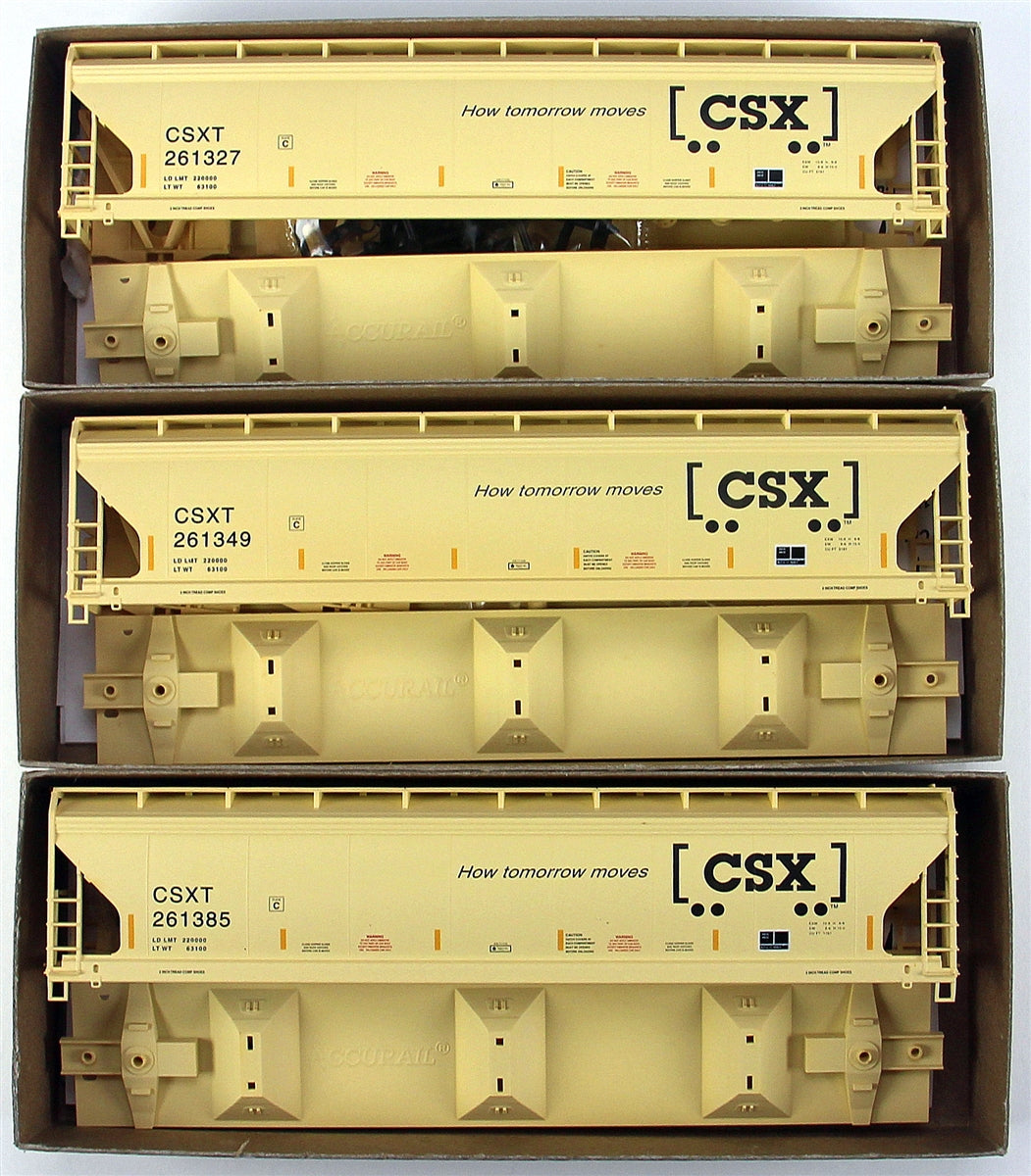 Accurail 20998 HO CSX How Tomorrow Moves ACF 3-Bay Covered Hopper Kit (Set of 3)