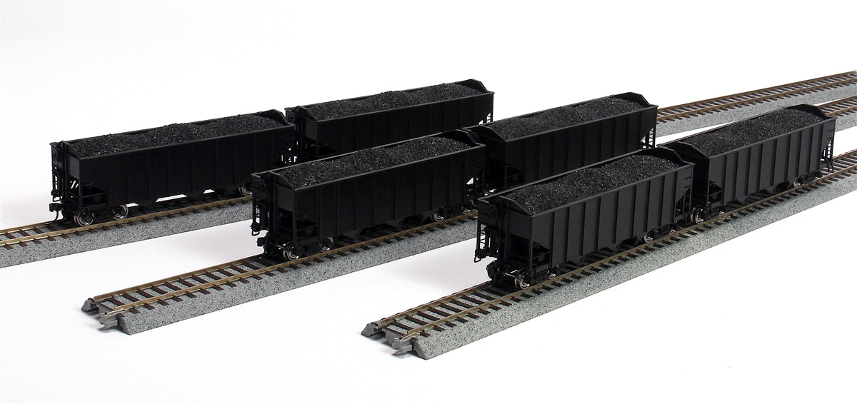 Broadway Limited 1745 HO Painted, Unlettered Class H2a 3-Bay Hopper Set (6)