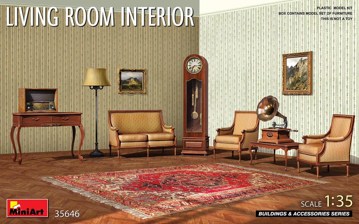 MiniArt 35646 1:35 Living Room Interior Furniture Plastic Model Kit