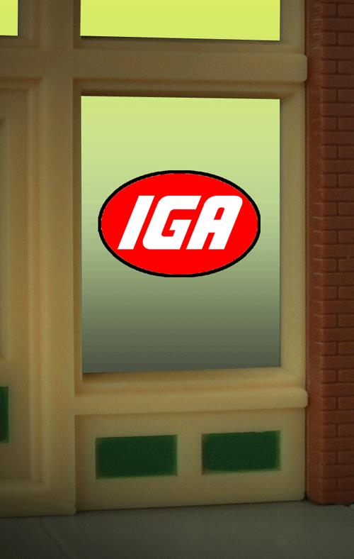 Miller Engineering 8915 HO/O IGA Independent Grocery Animated Window Sign