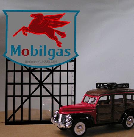 Miller Engineering 4681 HO/O Mobilgas Gas Station Billboard