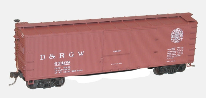 Accurail 46469 HO Scale Denver and Rio Grande Western 40' Double Boxcar - #63408