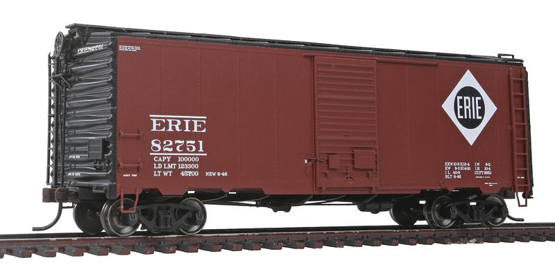 Atlas 20002443  HO Scale Erie 40' Postwar Boxcar w/ 6' Door #82751