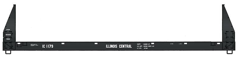 Walthers 920-104512 HO Illinois Central 50' Sieco Pulpwood Flatcar RTR #1179