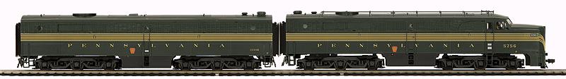 MTH 80-2215-1 HO PRR Alco PA A/B Diesel Locomotive Set w/PS3 (Set of 2)