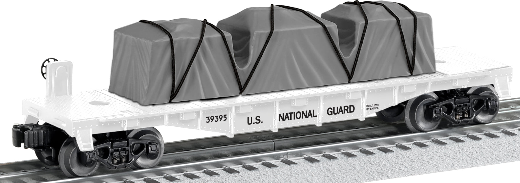 Lionel 6-39395 O USA National Guard Flatcar w/ Tarped Load LN/Box