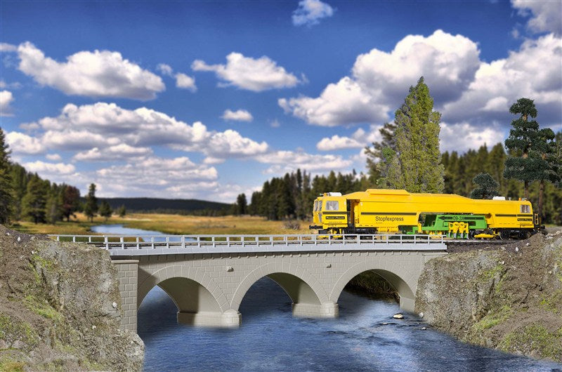 Kibri 39723 HO Single Track 45° Curved Stone Bridge Kit