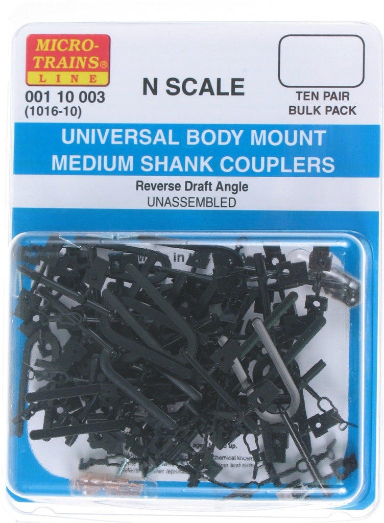 Micro-Trains 00110003 N Black RDA Body Mount Medium Shank Coupler