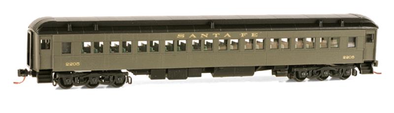 Micro-Trains 14500040 N Scale ATSF 78' Heavyweight Paired Window Coach Car #2205