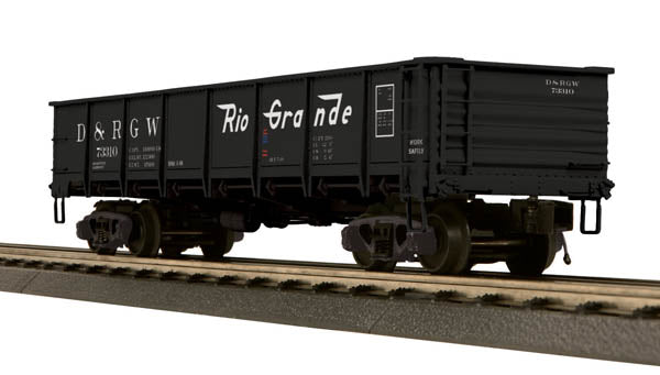MTH 20-98932 O Gauge DRG&W 55 Ton All Steel Drop Bottom Gondola Car #73310