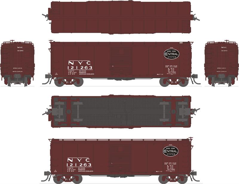 Broadway Limited 1753 HO New York Central NYC Specification 486 40' Steel Boxcar