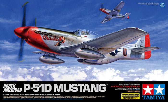 Tamiya 60322 1:32 N AMERICAN P51D MSTG Military Aircraft Plane Model Kit