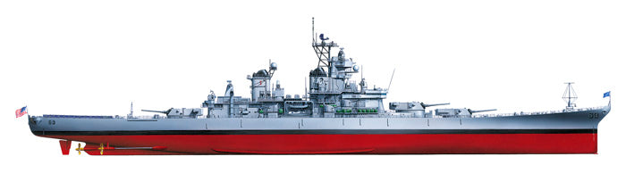 Tamiya 78029 1:350 US BTTLSHP BB63 M0
