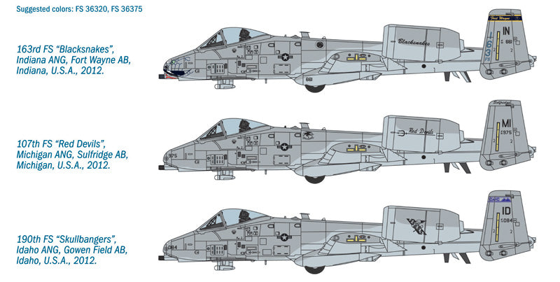 Italeri 2725 1:48 A10C Blacksnakes USAF Attacker/Fighter Plane Kit