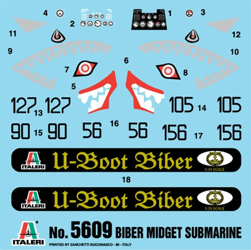 Italeri 5609 1:35 U-Boat Biber Pocket-Size Submarine