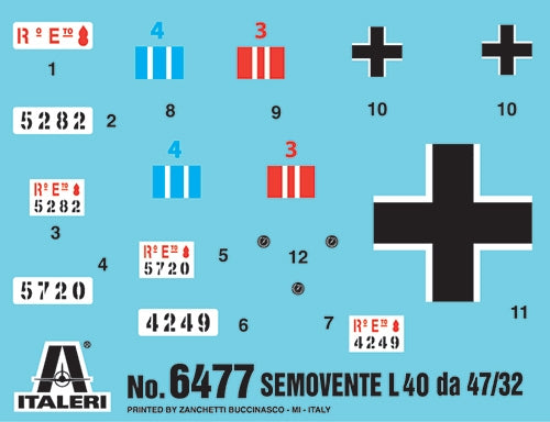 Italeri 6477 1:35 Semovente L40 da 47/32 Italian Army Military Tank Model Kit