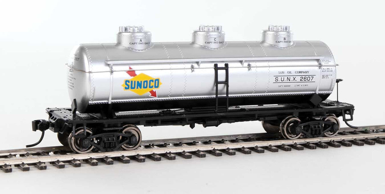 Walthers 910-1141 HO Sunoco Ready to Run 36' 3-Dome Tank Car #2607