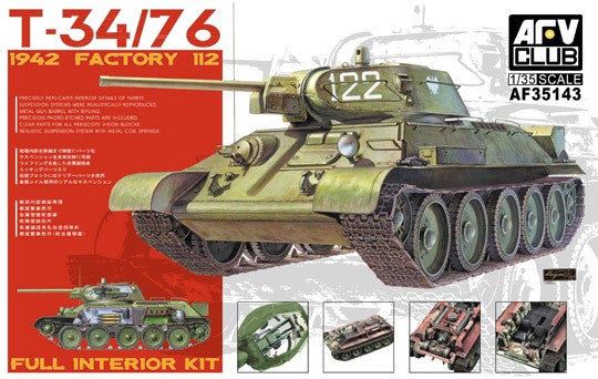 AFV Club AF35143 1:35 T34/76 Mod 1942 No.112 Full Interior Military Tank Kit
