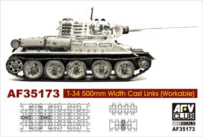 AFV Club AF35173 1:35 T-34 500mm Width Cast Workable Track Links Plastic Kit