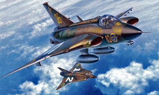 Hasegawa 07241 1:48 Saab J35F/J Draken Military Aircraft Plane Model Kit