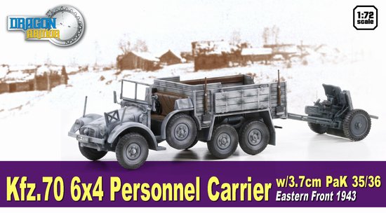 Dragon 60638 1:72 Kfz.70 6x4 PC w/3.7cm PaK 35/36, Eastern Front 1943
