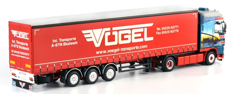 WSI 07-1004 1:50 Die Cast Vögel DAF XF 95 Super Space Cab w/Curtainside Trailer