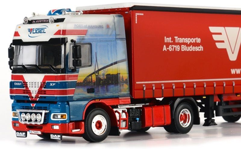 WSI 07-1004 1:50 Die Cast Vögel DAF XF 95 Super Space Cab w/Curtainside Trailer