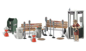 Woodland Scenics A2764 O Scenic Accents Street Accessories (Set of 18)