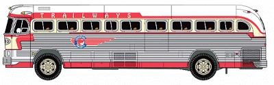 Classic Metal Works 32110 HO Mini Metals Trailways Dallas GMC PD 4103 Bus
