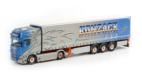 WSI 01-1222 1:50 Konzack Scania R6 Topline 4x2 Tractor w/Curtainside Trailer