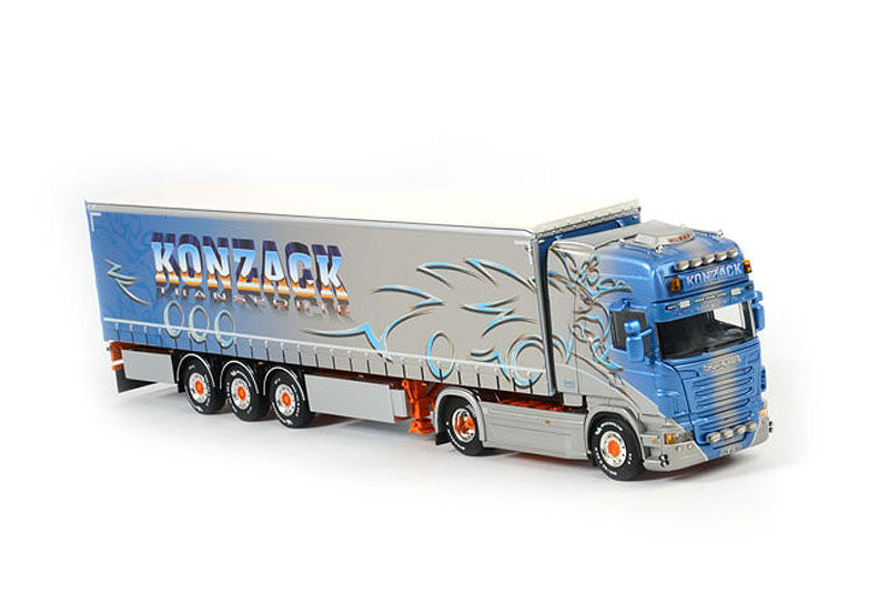 WSI 01-1222 1:50 Konzack Scania R6 Topline 4x2 Tractor w/Curtainside Trailer