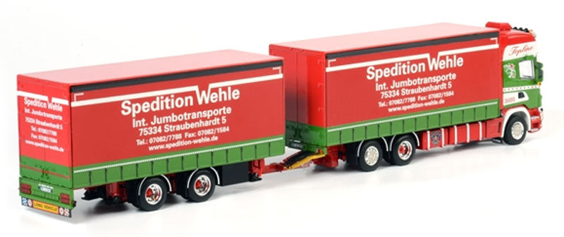 WSI 01-1282 1:50 Die Cast Wehle Scania R6 Topline w/Curtainside Trailers (2)