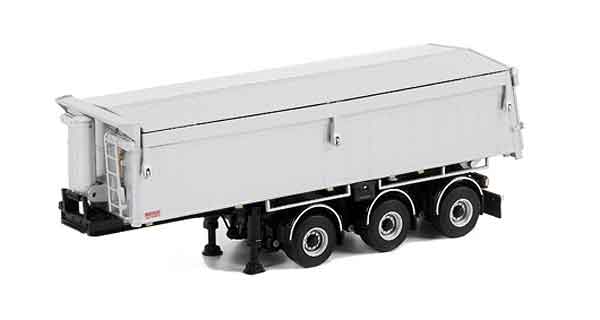 WSI 03-1003 1:50 Diecast Asphalt and Sand 3-Axle Tip Trailer in White VG/Box