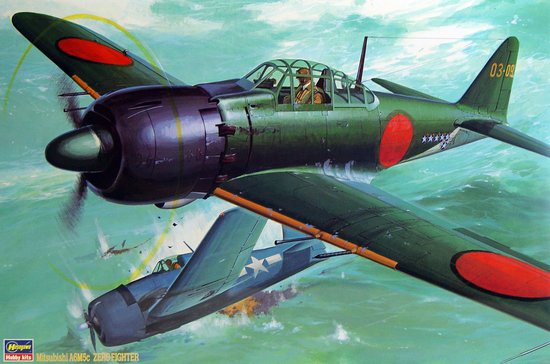 Hasegawa 08054 1:32 Mitsubishi Zero Fighter 52 Hei Military Aircraft Plane Kit