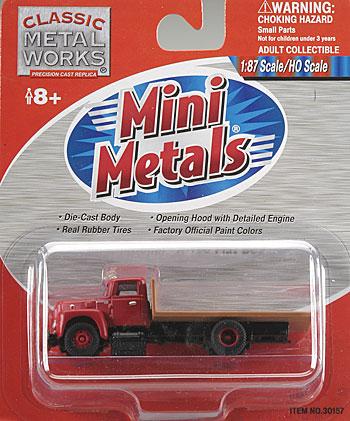 Classic Metal Works 30157 HO Mini Metals Red 1950's Intl. R-190 Flat Bed Truck