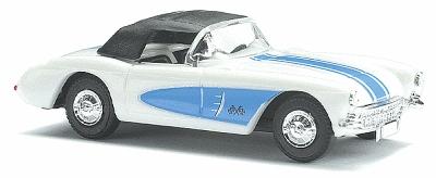 Busch 45407 1:87 56 Corvette Convertible Top Up American Graffiti Blue White