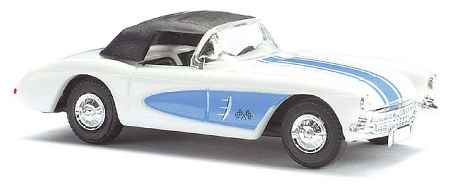 Busch 45407 1:87 56 Corvette Convertible Top Up American Graffiti Blue White