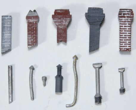 JL Innovative Design 496 HO Chimneys & Stovepipes Detail Set (12)