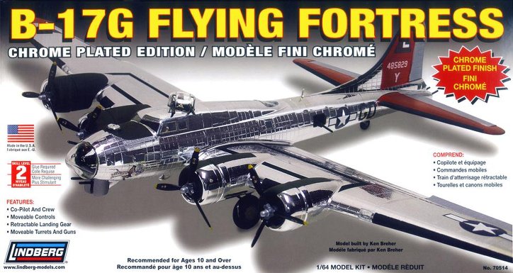 Lindberg 70514 1:64 B-17G Flying Fortress Military Aircraft Plane Model Kit