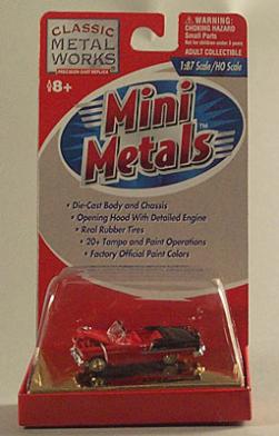 Classic Metal Works 30106 HO Mini Metals Red/Black 55 Chevy Bel Air Convertible