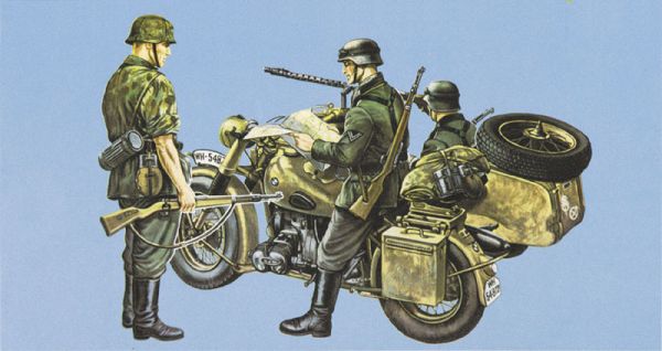 Italeri 315 1:35 BMW Motorcycle w/Sidecar Military Vehicle Model Kit