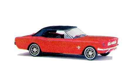 Busch 47501 HO Scale Red W/Black Top '64 Ford Mustang Convertible