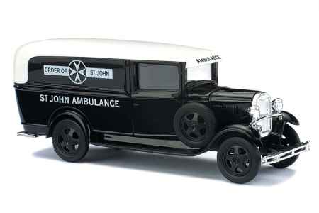 Busch 47716 1:87 Black & White Ford AA St.John Ambulance