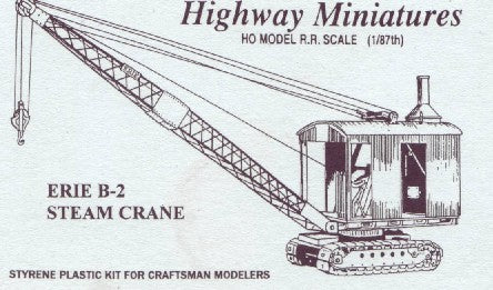 Jordan Products 304 HO Scale Highway Miniatures Erie B-2 Steam Crane Kit