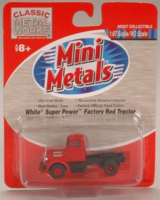 Classic Metal Works 31137 HO Mini Metals Factory Red White Super Power Tractor