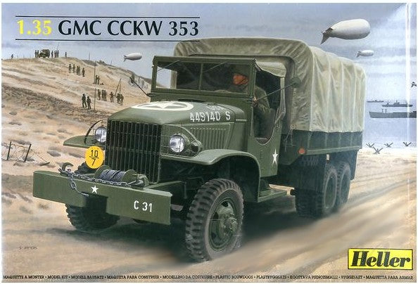 Heller 81121 1:35 GMC CCKW 353 Canvas Covered Truck Military Vehicle Model Kit